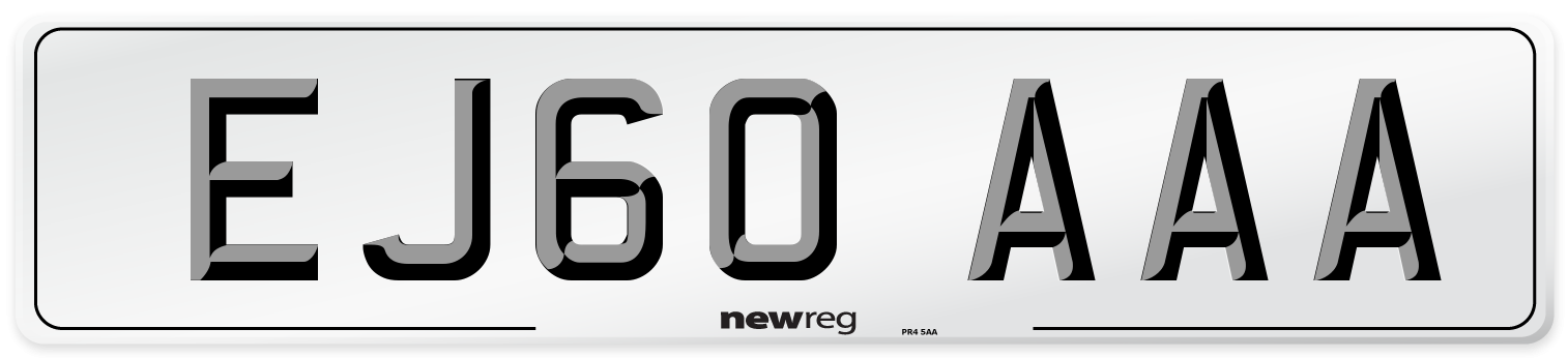 EJ60 AAA Number Plate from New Reg
